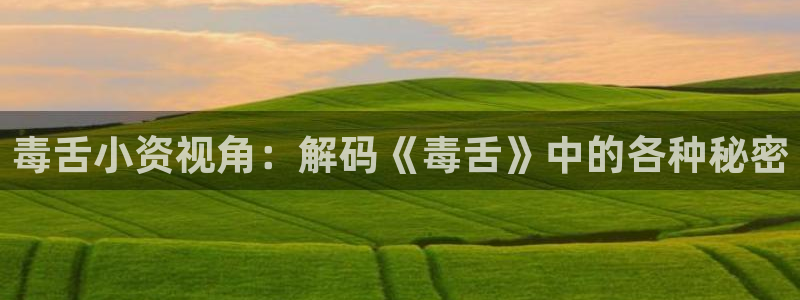 久久久电影久久久电影：毒舌小资视角：解码《毒舌》中的各种秘密